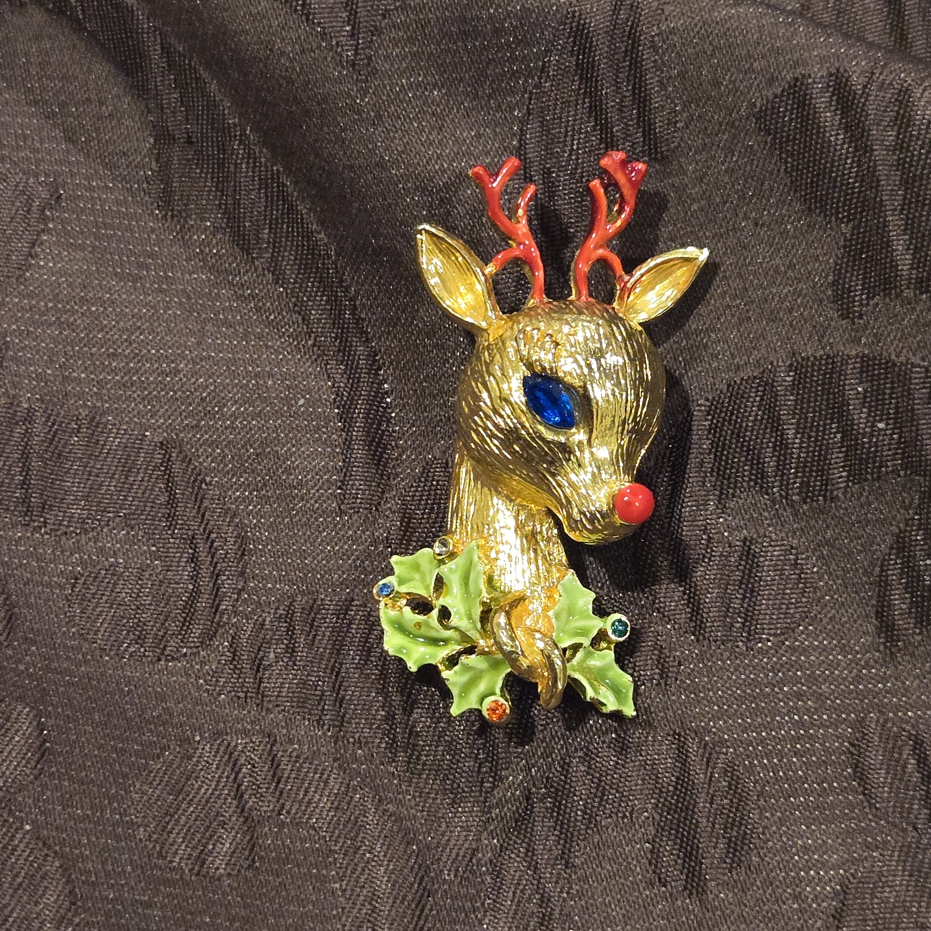 Arthur Pepper Brooch Deer Head Pin Gold Tone Vintage Signed 27$